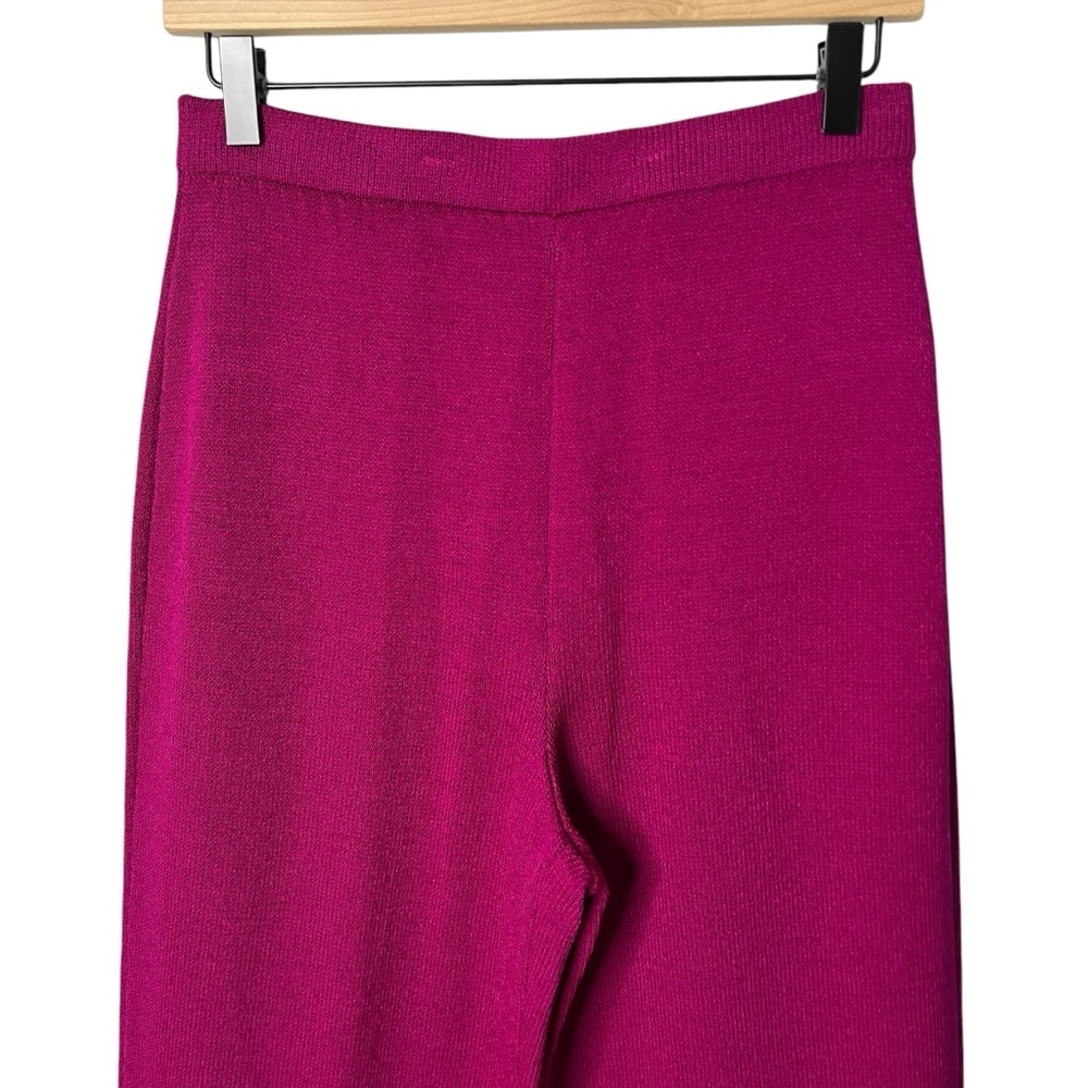 St. John Collection Wide Leg Knit Pants Size 8 Pink Fuchsia - Picture 2 of 5